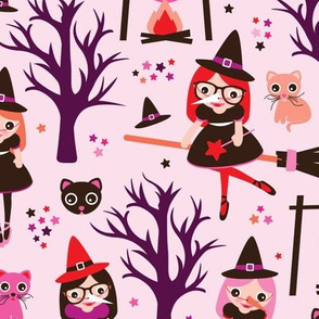 Magic poison and witch halloween pattern LARGE