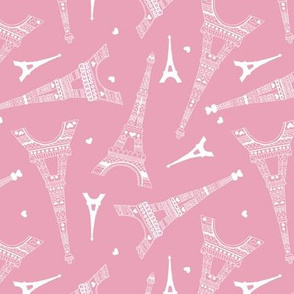 Minimal Eiffel Tower for Paris lovers romantic french travel icon design soft pink white girls