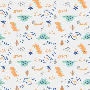 Cute Dinosaur Pattern for Kids and Nursery - Roar!