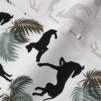 Greyhound Silhouettes with Palm Leaves