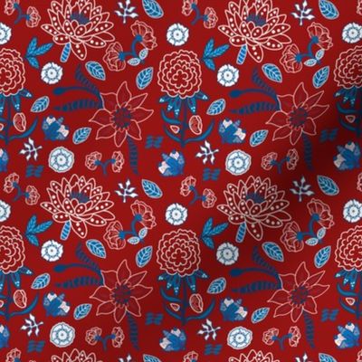 Red White Blue Floral