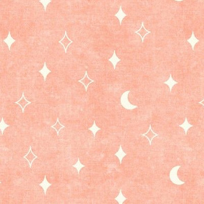 moon and stars - peach pink - LAD20