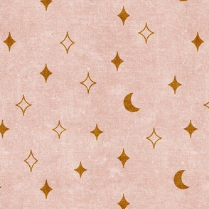 moon and stars - mustard /dusty pink - LAD20
