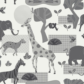 MCM Nursery Print - Texture Art - Safari Tales - Savannah 3 - Soft Neutral