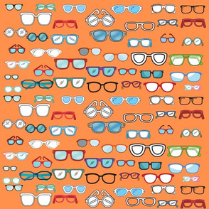 Eye Glasses with orange background