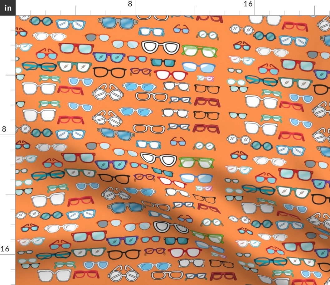 Eye Glasses with orange background