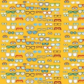 Eye Glasses with yellow background