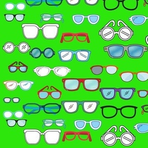 Eye Glasses with  green background