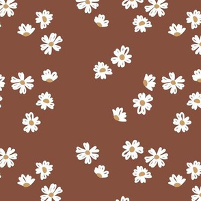 Boho buttercup retro flower garden minimal daisy flowers scandinavian trend style nursery design stone red brown white