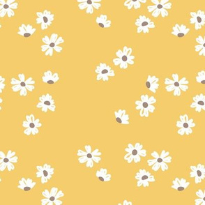 Boho buttercup retro flower garden minimal daisy flowers scandinavian trend style nursery design bright sunshine yellow