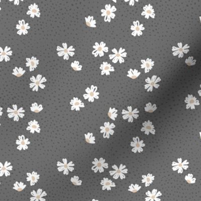Boho buttercup retro flower garden and spots minimal daisy flowers scandinavian trend style nursery design gray white neutral SMALL