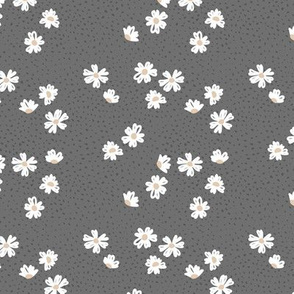 Boho buttercup retro flower garden and spots minimal daisy flowers scandinavian trend style nursery design gray white neutral SMALL