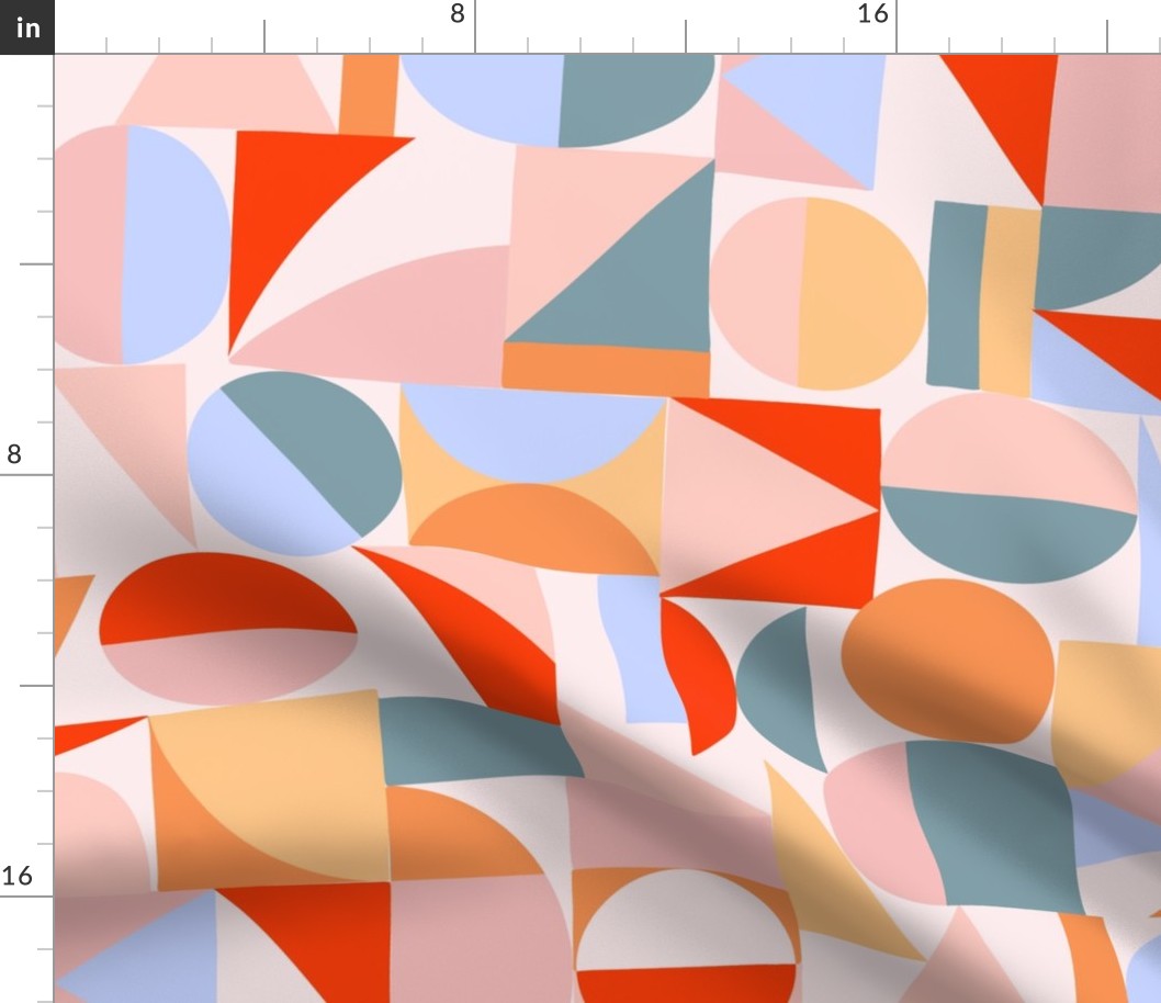 Bold Blocks orange 24 inch wallpaper scale by Pippa Shaw