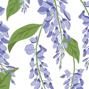 Wisteria Vines - White Purple Large Scale