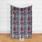16x21-Inch Repeat of Mandevilla Vine Scent of Summer on Navy Blue