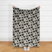 Bold Black Moonflower - textured floral - large