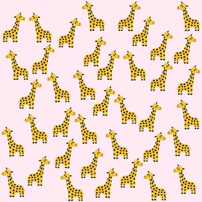 Cute Giraffe Print on Pink Background