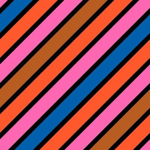 Mod Diagonal Stripe in Piccadilly Rainbow Dark