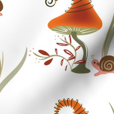 Lolamer - Mushroom and Snail white background