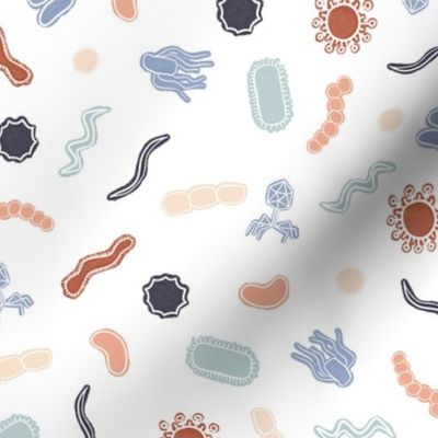 Vintage Microbiology - White Outlines on White