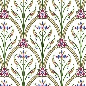 Iris Damask Medieval Pattern