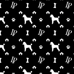 Luxury Louis Poodle Pet Dog Print Black & White