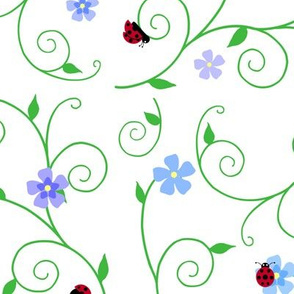 Ladybugs Flowers & Vines - LG