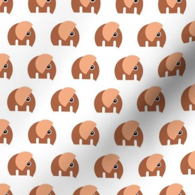 Scandinavian style elephants in a row sweet baby jungle animals nursery neutral rust copper brown retro