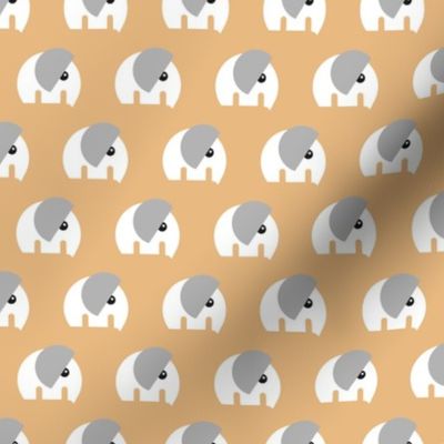 Scandinavian style elephants in a row sweet baby jungle animals nursery neutral ochre yellow gray white