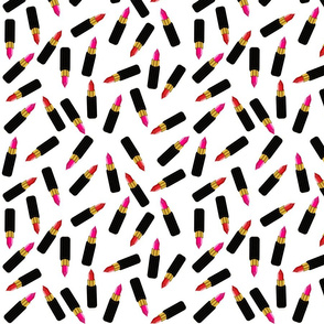 Hot Pink and Red with Black and Gold Lipstick Tubes Pattern