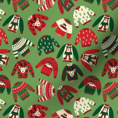 Ugly Christmas Sweaters green, red, white - Small