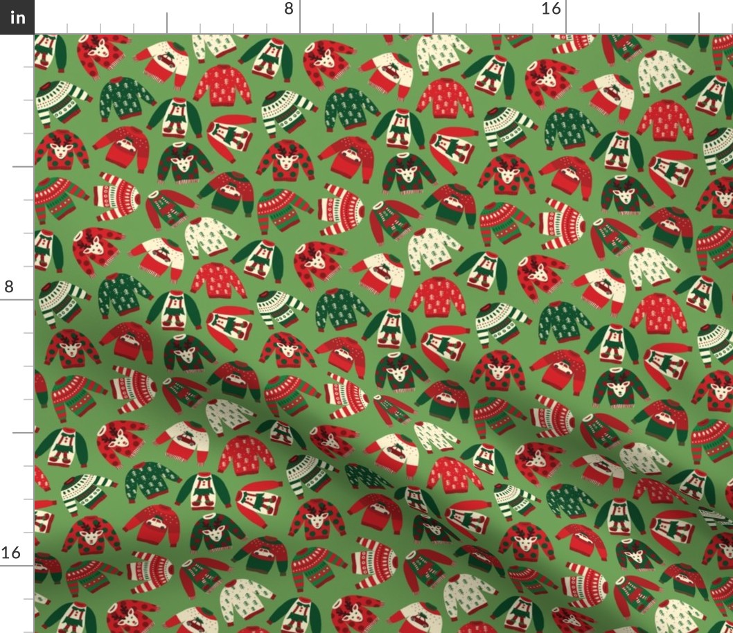 Ugly Christmas Sweaters green, red, white - Small