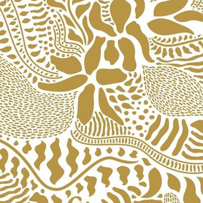 Floral Lace Abstraction in Golden Yellow / Large