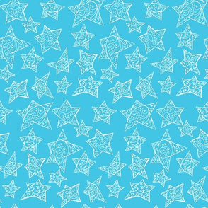 Lace stars on light blue