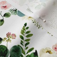 12" Eucalyptus Florals // White