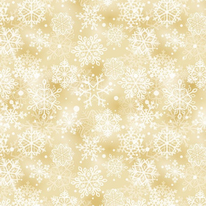 White snowflakes on cream