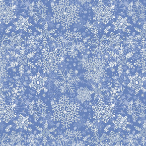 White snowflakes on blue 2