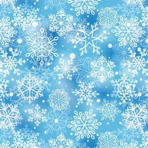 Snowflakes on blue