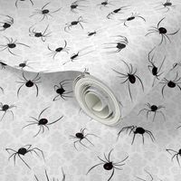 Fancy Black Widow Spider Halloween Fabric