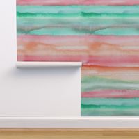 Ombre watercolor Sunset Green Pink