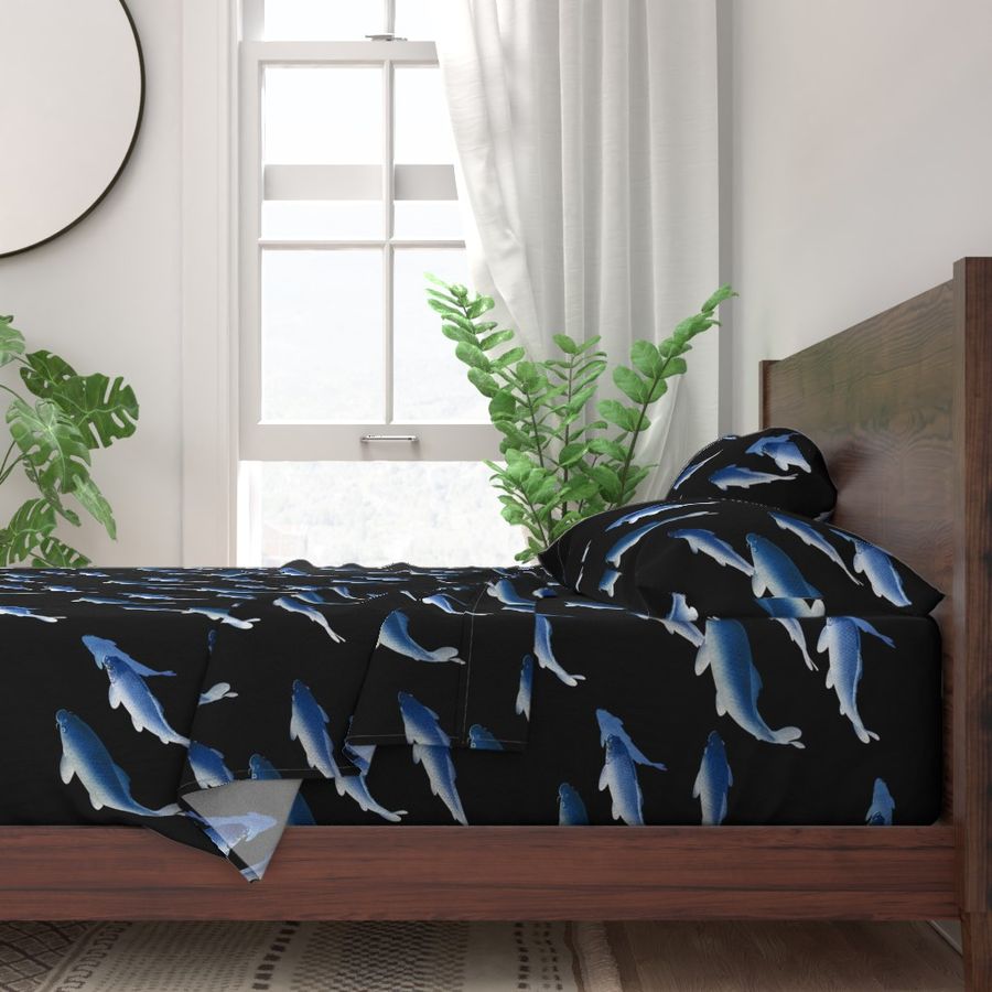 Koi Fish - Large - Blue and Black