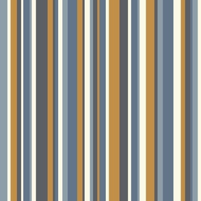 Retro stripes mix dusted blue mustard vertical