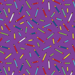 Pencil scatter - purple - Small by Cecca Designs