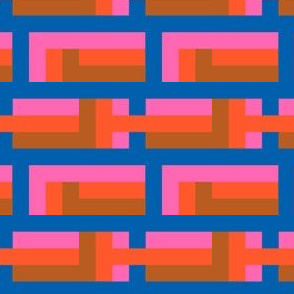 Mod Geometric Weave in Piccadilly Rainbow Dark