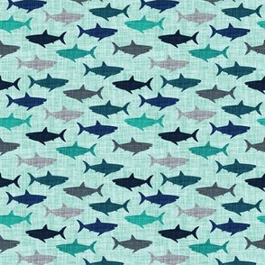 1.25" linen sharks // on aqua linen