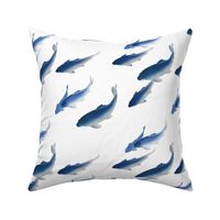 Koi Fish - Medium - Blue and White