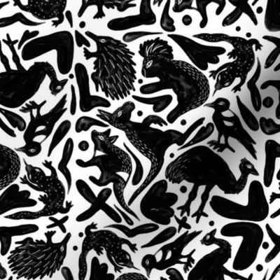 Australian Jigsaw black and white