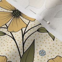 Yellow fairy flowers pattern