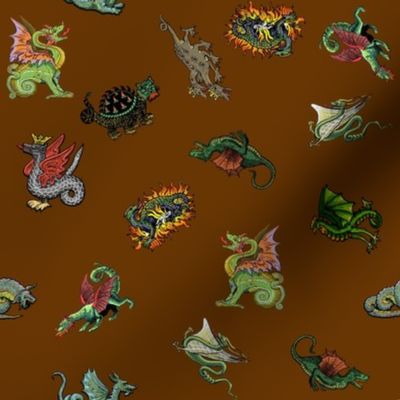 Medieval Dragons and Monsters Small - Brown