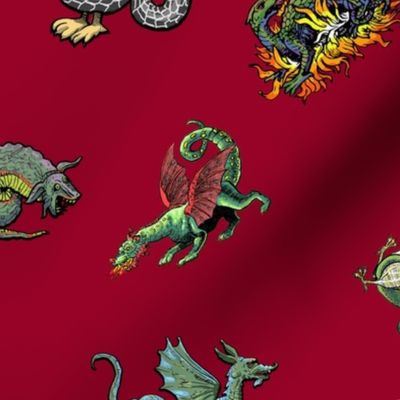 Medieval Dragons and Monsters - Red